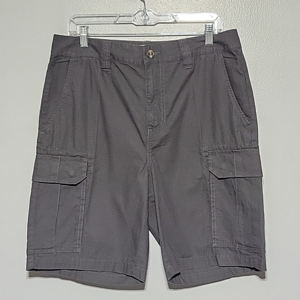 Saddlebred Men's Gray Cargo Shorts Sz 32 Outdoor, Casual, Hiking Ripstop
